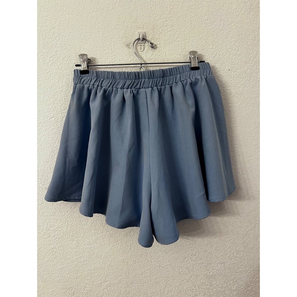 PrettyLittleThing Womens Blue High-Waist Flowy Shorts Size 10